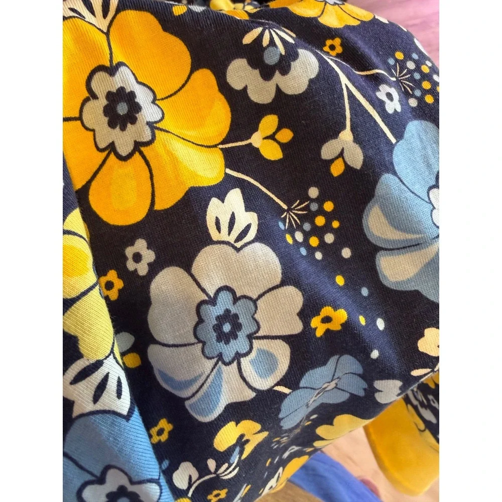 Gymboree Girls Navy Blue Yellow Floral Sundress Criss Cross Straps Size 8 NWT